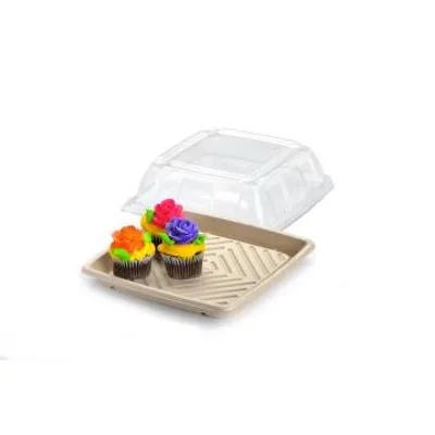 Lid 10.7X10.7X2.93 IN PET Clear Square For Platter 25/Case