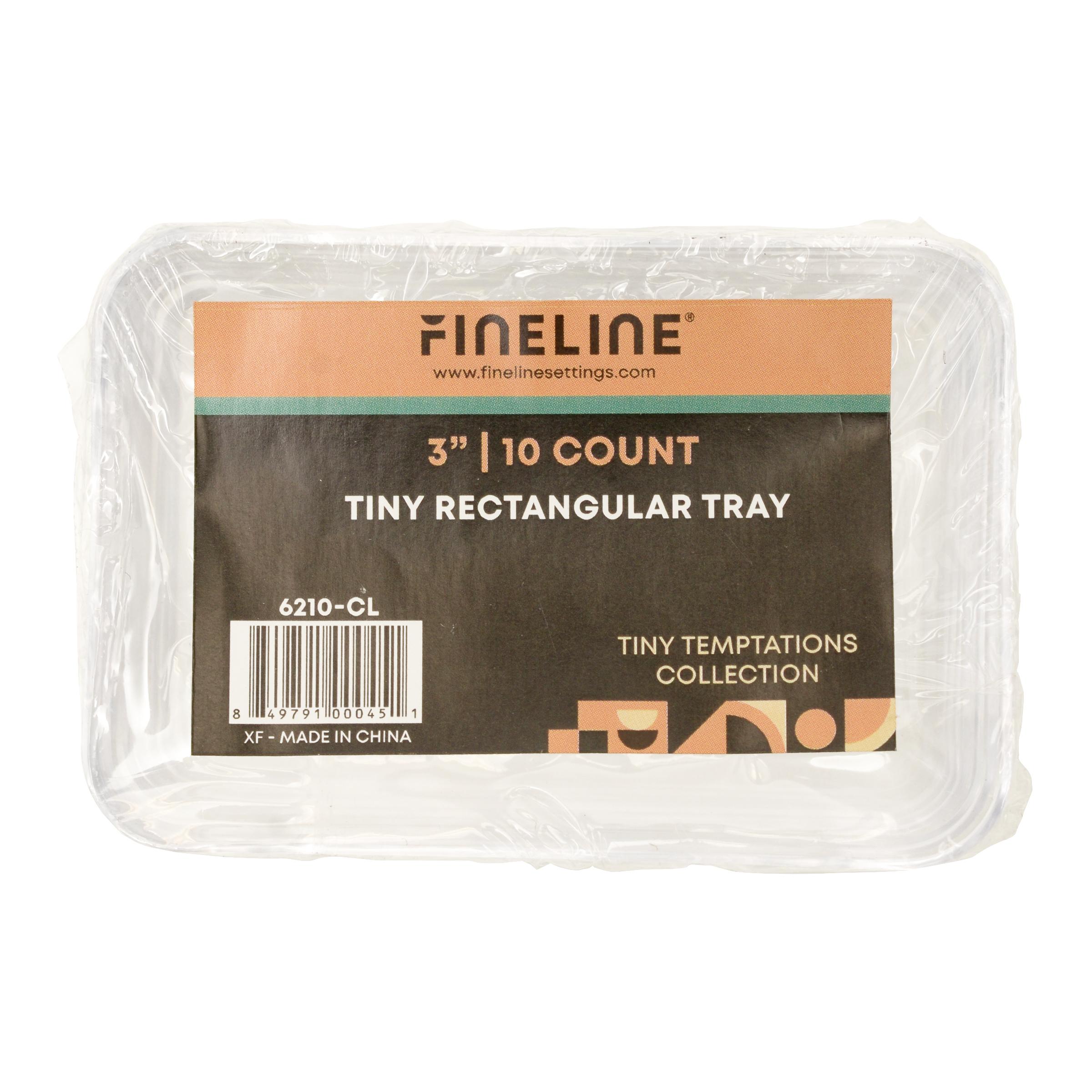 Tiny Temptations Serving Tray 3 IN Plastic Clear Rectangle 200/Case