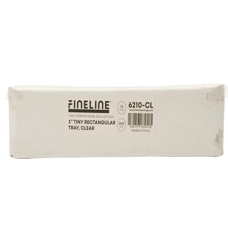 Tiny Temptations Serving Tray 3 IN Plastic Clear Rectangle 200/Case