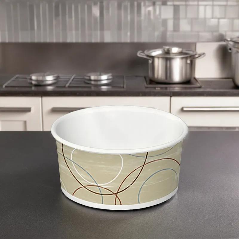 Food Container Base 3 OZ Double Wall Poly-Coated Paper Multicolor Champagne Round 1000/Case