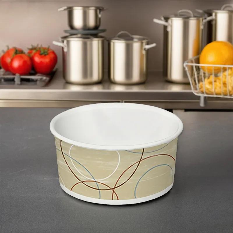 Food Container Base 3 OZ Double Wall Poly-Coated Paper Multicolor Champagne Round 1000/Case