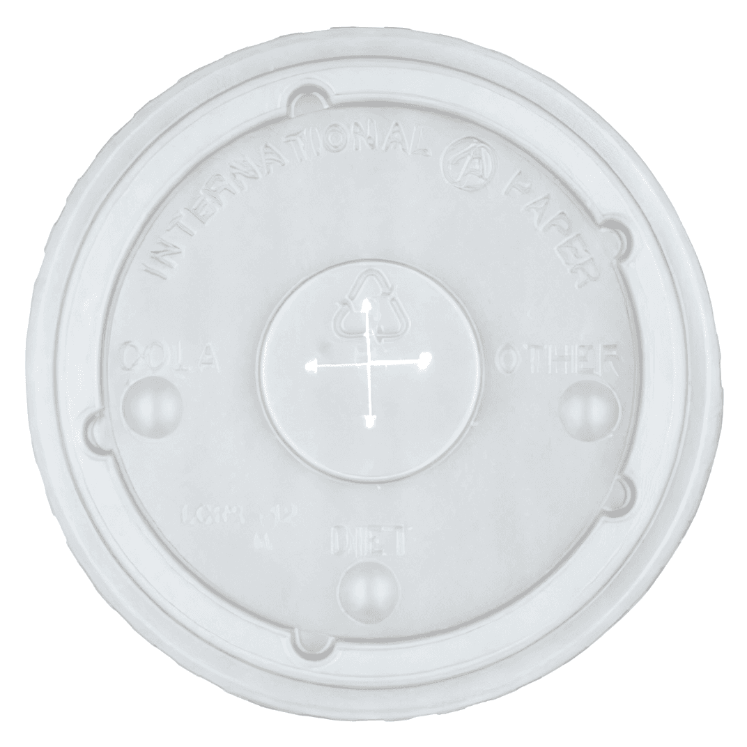 Lid Flat PS Translucent For 30-32 OZ Cold Cup With Hole Identification 1000/Case