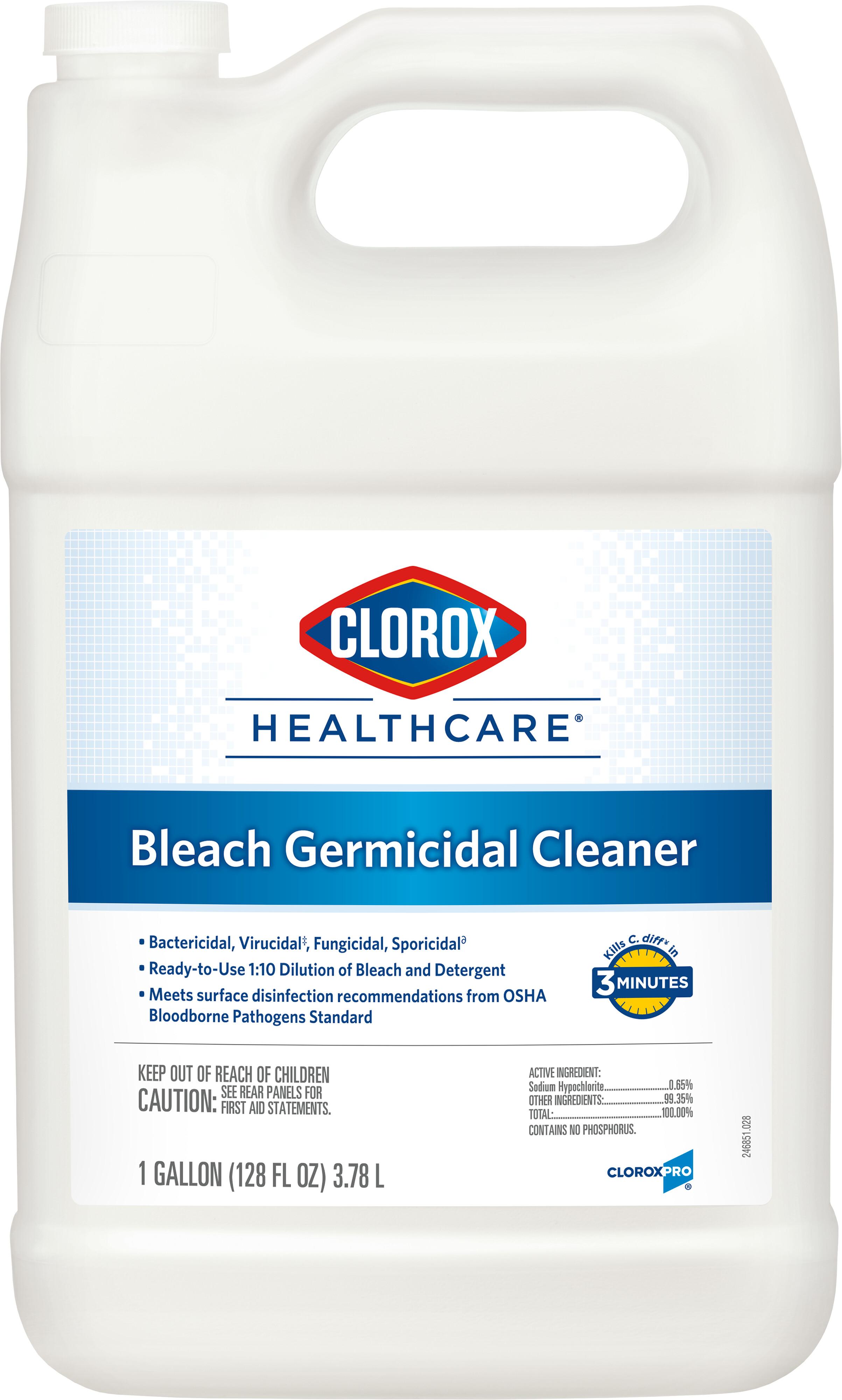 Clorox Healthcare® Bleach Germicidal Unscented One-Step Disinfectant Deodorizer 1 GAL Multi Surface RTU 4/Case