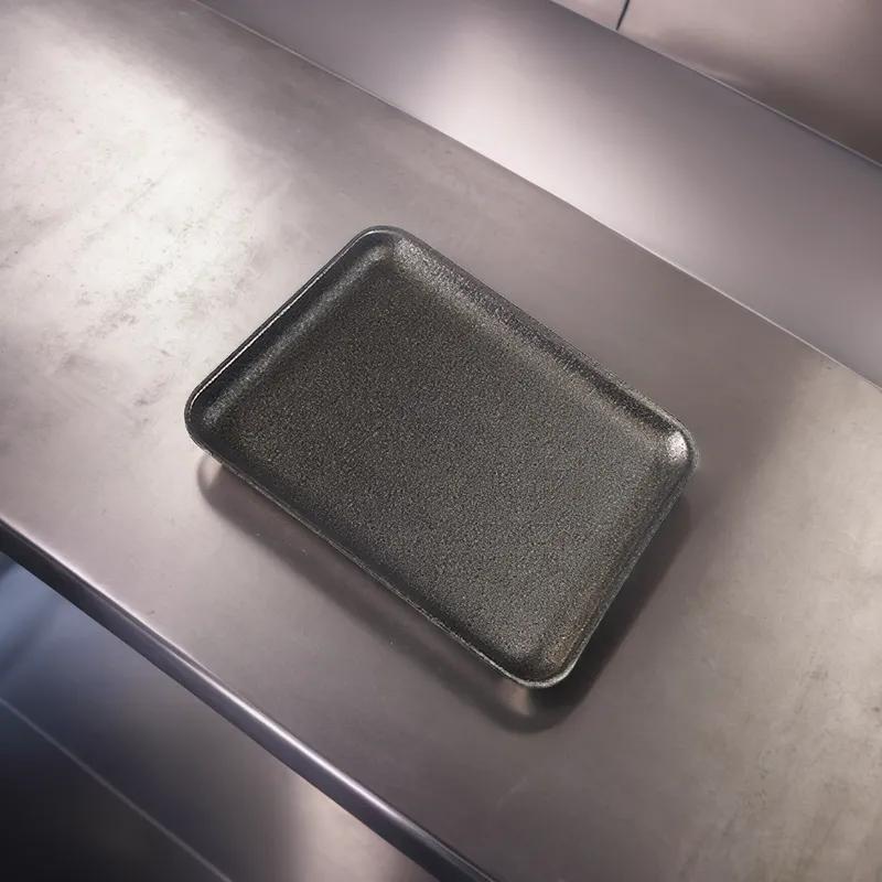 4S/34 Meat Tray 9.25X7.25X0.5 IN Polystyrene Foam Black Rectangle 500/Case