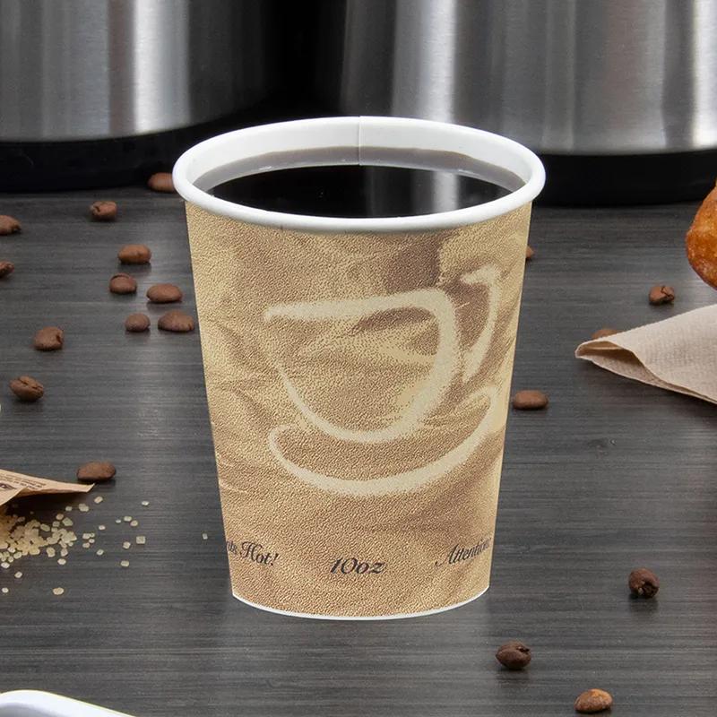 Solo® Hot Cup Tall 10 OZ SSP Multicolor Mistique® Stock Print 50 Count/Pack 20 Packs/Case 1000 Count/Case