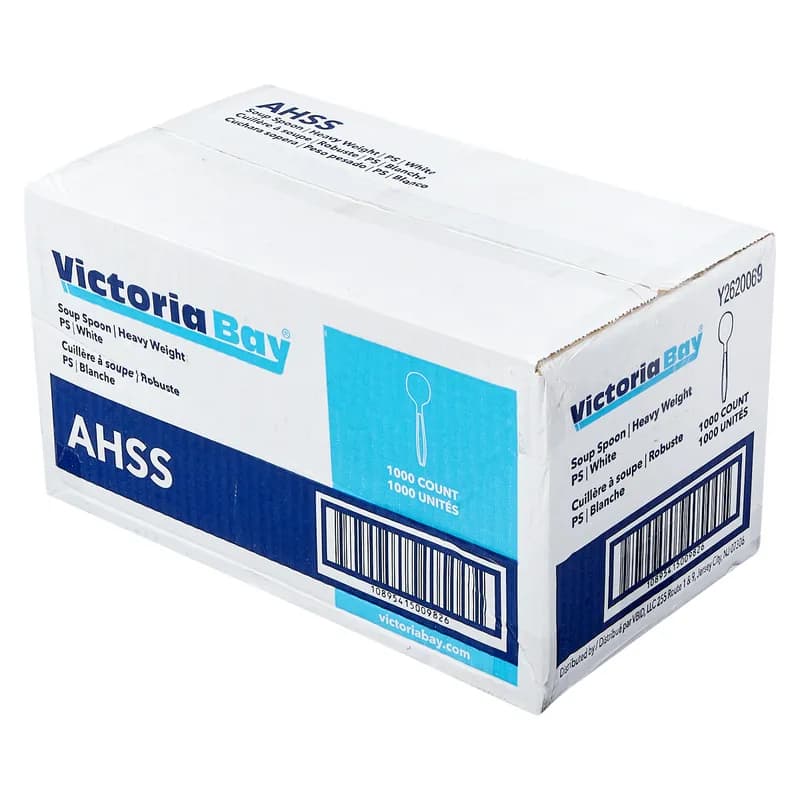 Victoria Bay Soup Spoon PS White Heavyweight Unwrapped 1000/Case