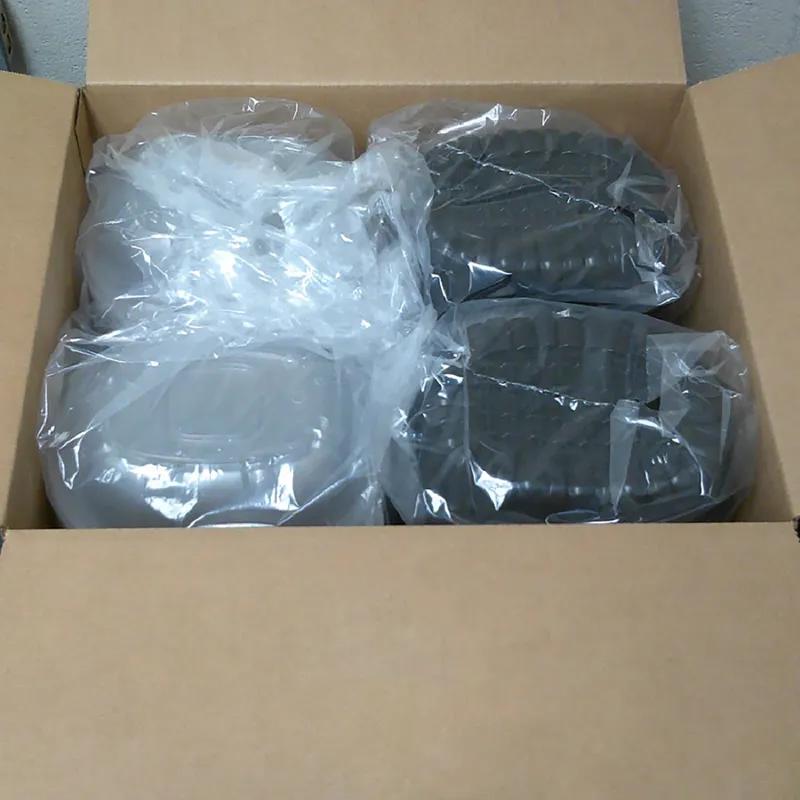 Roasted Chicken Container & Lid Combo Roaster With Dome Lid Large (LG) 9.38X7.45X4.5 IN PP Black Clear 170/Case