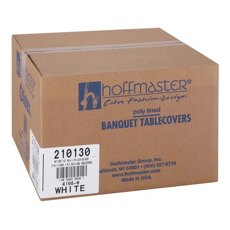 Table Cover 54X108 IN Paper Poly Blend White 25/Case