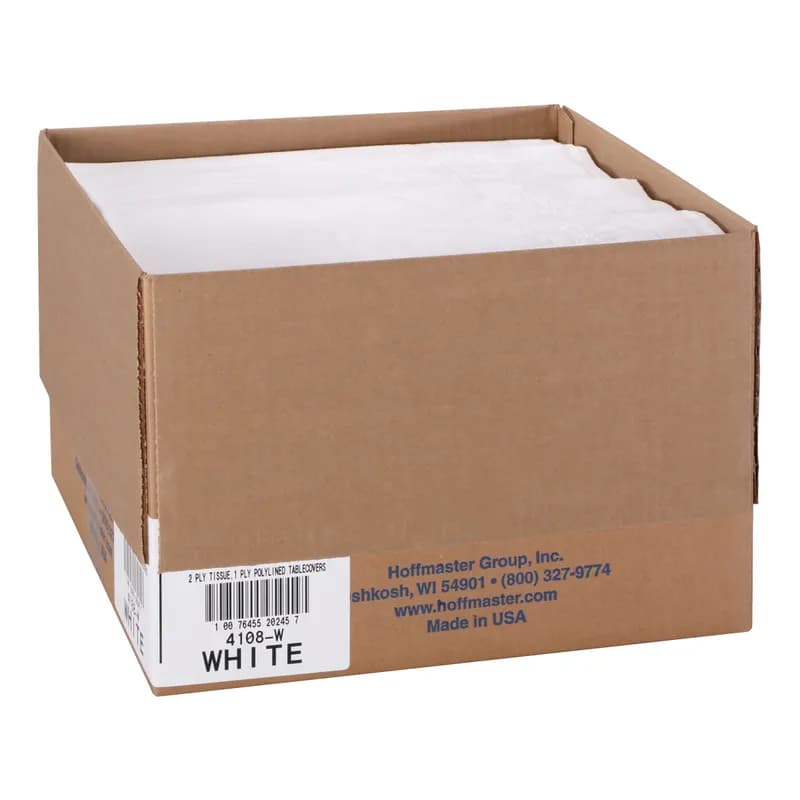 Table Cover 54X108 IN Paper Poly Blend White 25/Case