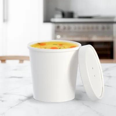 Solo® Flexstyle® Soup Food Container Base & Lid Combo 16 OZ DSP White 25 Count/Bag 10 Bags/Case 250 Count/Case
