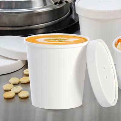 Solo® Flexstyle® Soup Food Container Base & Lid Combo 16 OZ DSP White 25 Count/Bag 10 Bags/Case 250 Count/Case
