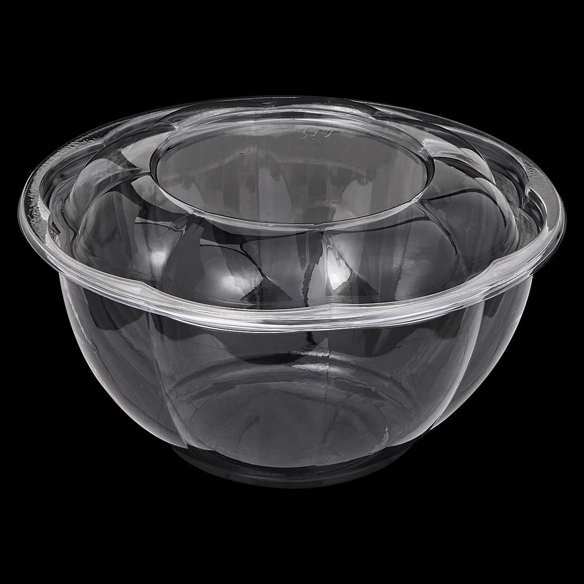 Victoria Bay Salad Bowl & Lid Combo With Dome Lid 32 OZ PET Clear Round Unhinged 150/Case