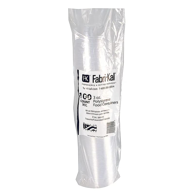 Deli Container Base 3 OZ PS Clear Round 1000/Case