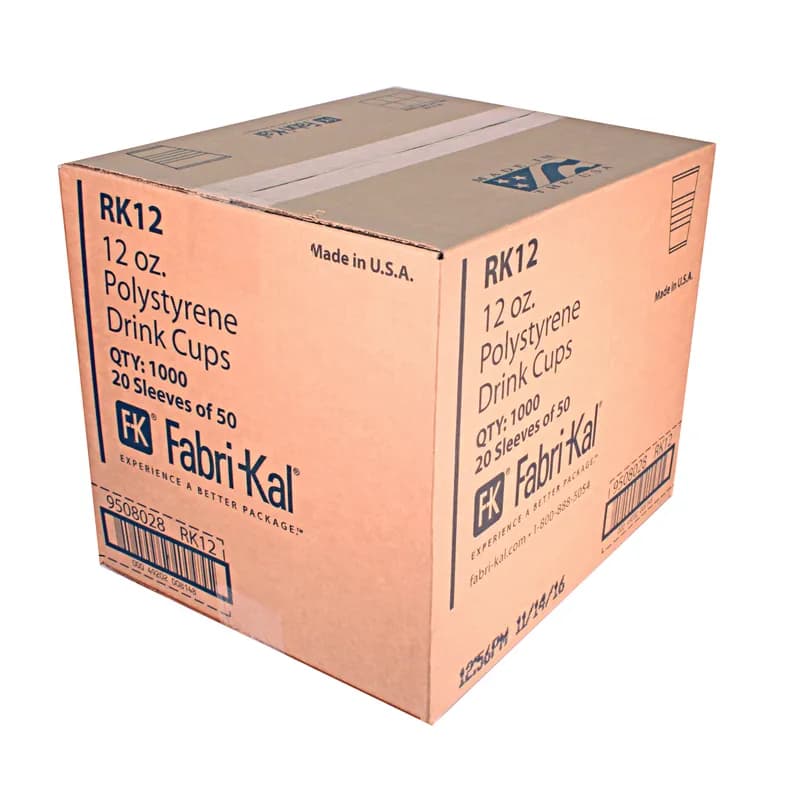RK Cold Cup 12 OZ HIPS Translucent 1000/Case