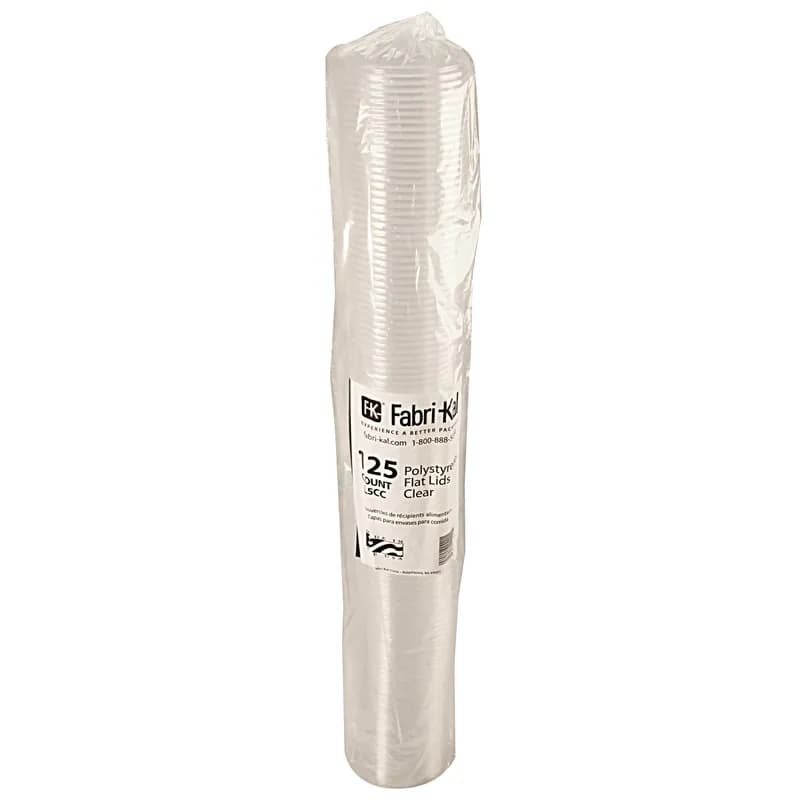 Lid Flat 3.8X0.4 IN PS Clear Round For 5 OZ Container 1000/Case