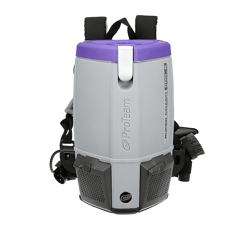 Super Coach Pro Backpack Vacuum 6 QT With 50FT Cord With Xover Multi-Surface Two-Piece Wand Tool Kit 1/Each