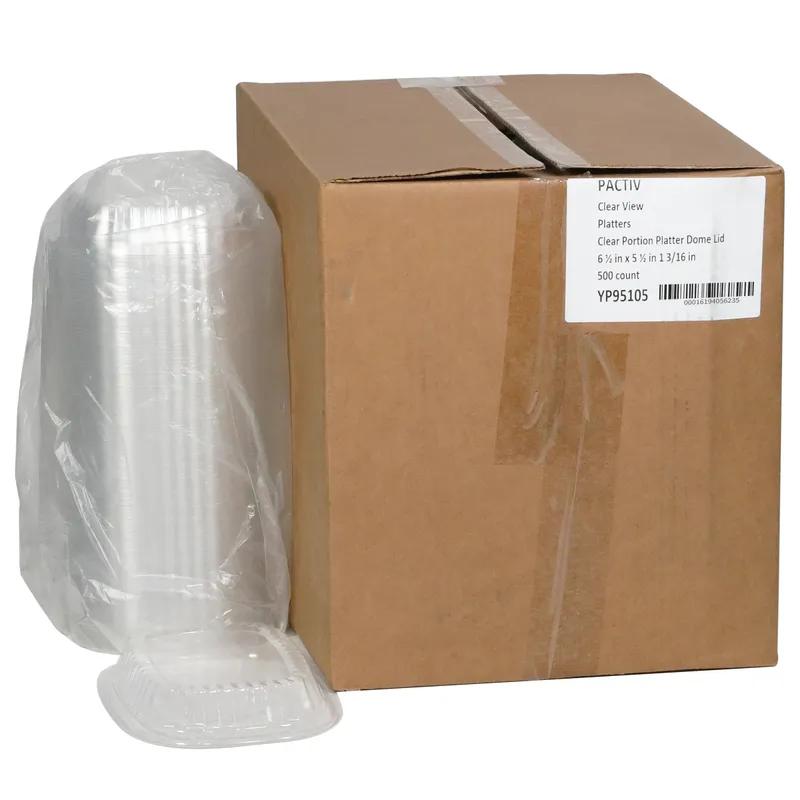 ClearView® Lid Dome 6.5X5.5X1 IN OPS Clear Oblong For 14.5 OZ Container 500/Case