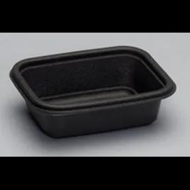 Take-Out Container Base 6X4.625X1.75 IN PP Black Rectangle Microwave Safe 300/Case