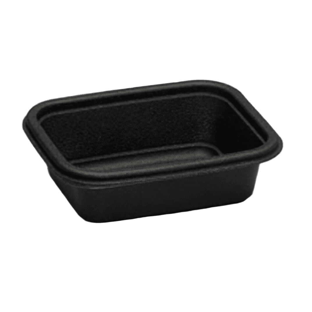 Take-Out Container Base 6X4.625X1.75 IN PP Black Rectangle Microwave Safe 300/Case