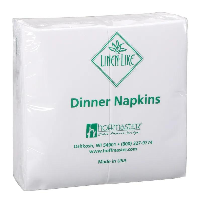 Linen-Like® Dinner Napkins 17X17 IN White Airlaid Paper 1/8 Fold 300/Case