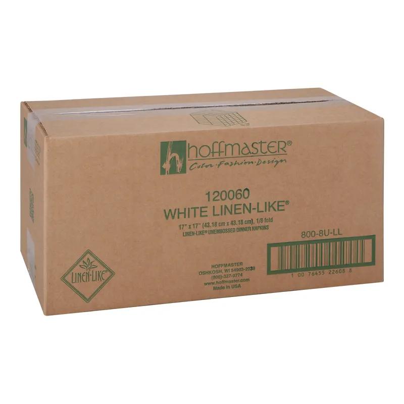 Linen-Like® Dinner Napkins 17X17 IN White Airlaid Paper 1/8 Fold 300/Case