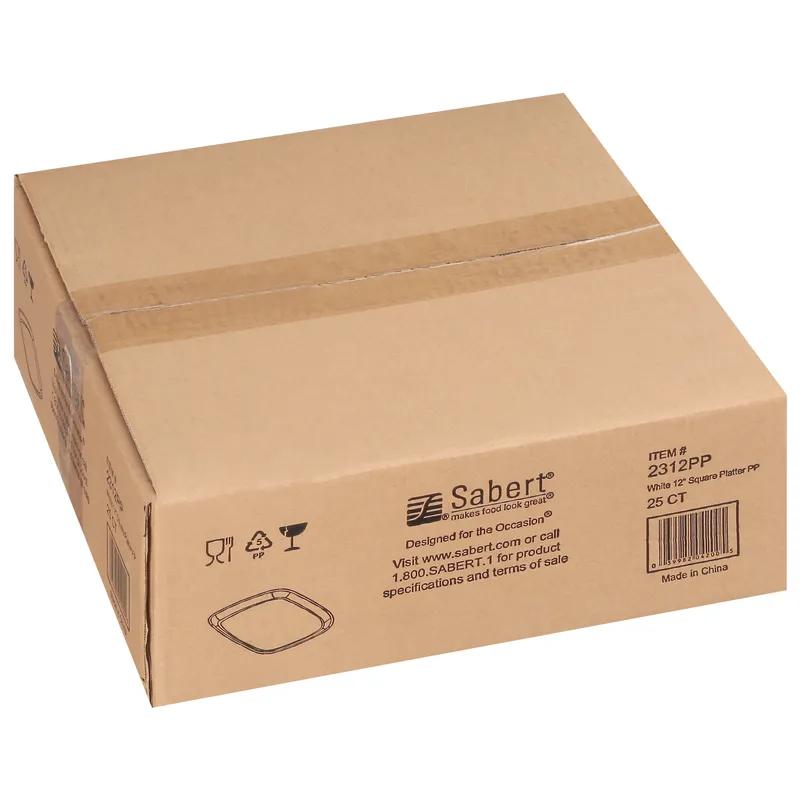 Serving Tray 12X12 IN PP White Square 25/Case