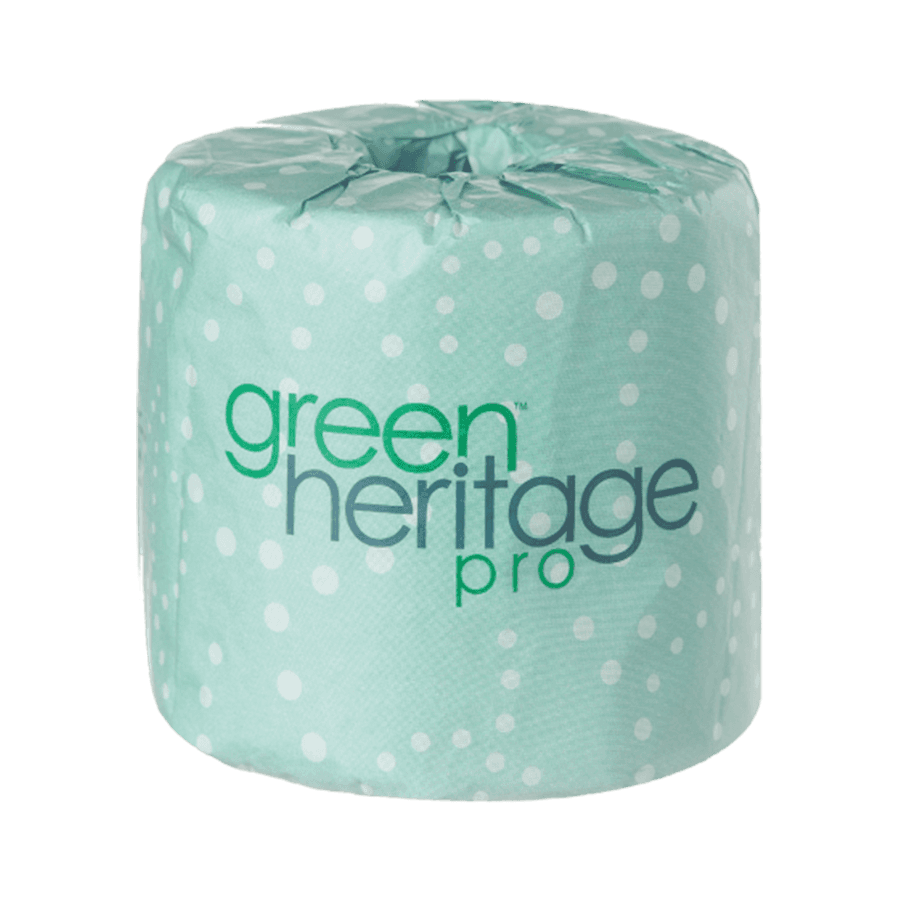 Green Heritage Pro Toilet Paper & Tissue Roll 4X3.8 IN 2PLY White 500 Sheets/Roll 48 Rolls/Case 24000 Sheets/Case