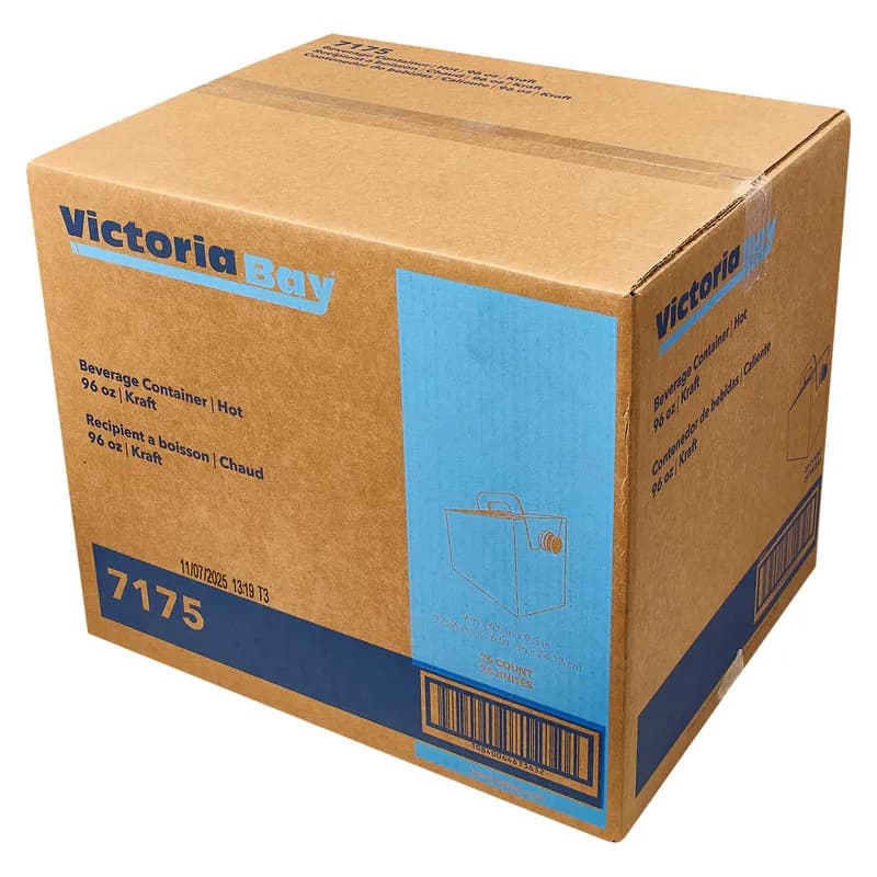 Victoria Bay Hot Beverage Box 96 OZ 9X6.5X9.5 IN Corrugated Paperboard Kraft 25/Case