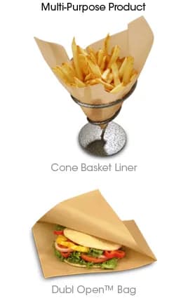 Bagcraft® EcoCraft Dubl Open® Bag 7X6.75 IN Wax Coated Paper Kraft Grease Resistant 2000/Case