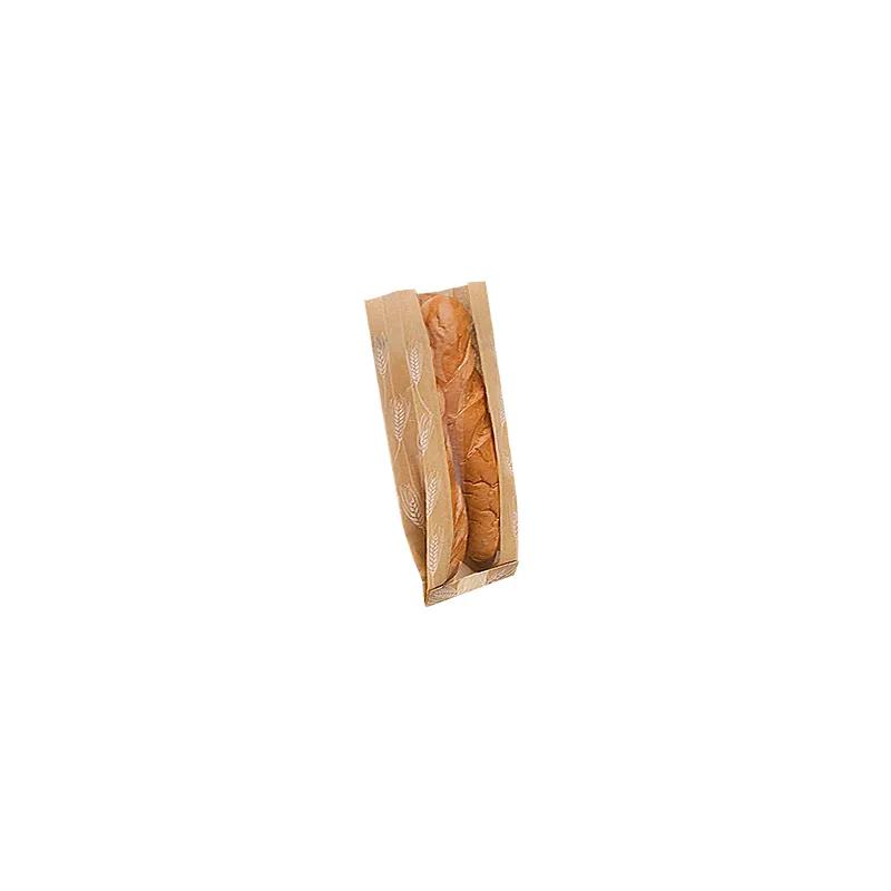 Bagcraft® Dubl Wax® Bread Bag 6.5X2X17.75 IN Paper Kraft Wheat With Seal Strip Closure With Window 1000/Case