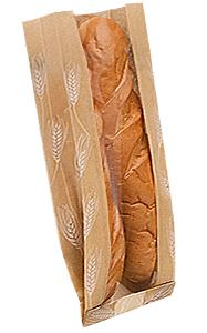Bagcraft® Dubl Wax® Bread Bag 6.5X2X17.75 IN Paper Kraft Wheat With Seal Strip Closure With Window 1000/Case