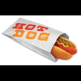 Bagcraft® Hot Dog Bag 3.5X1.5X8.5 IN Foil-Lined Paper Silver White Hot Dog Insulated 1000/Case