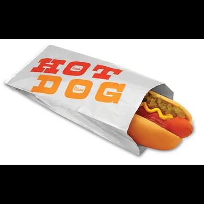 Bagcraft® Hot Dog Bag 3.5X1.5X8.5 IN Foil-Lined Paper Silver White Hot Dog Insulated 1000/Case