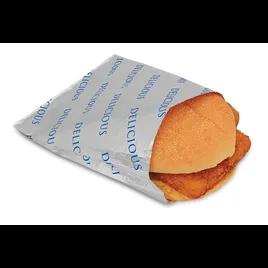 Bagcraft® Sandwich Bag 6.5X0.75X6 IN Foil-Lined Paper Silver White Delicious Insulated 1000/Case