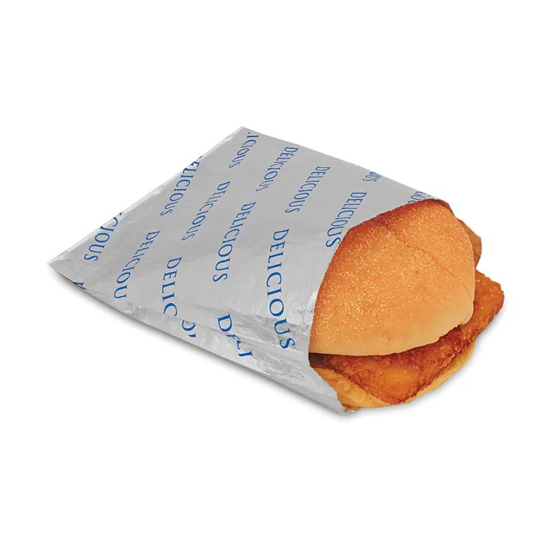 Bagcraft® Sandwich Bag 6.5X0.75X6 IN Foil-Lined Paper Silver White Delicious Insulated 1000/Case