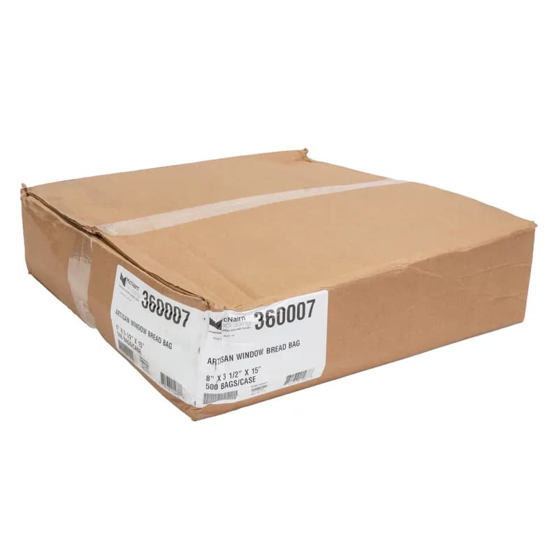 Bread Bag 8X3.5X15 IN Paper Kraft Gusset With Window 500/Case