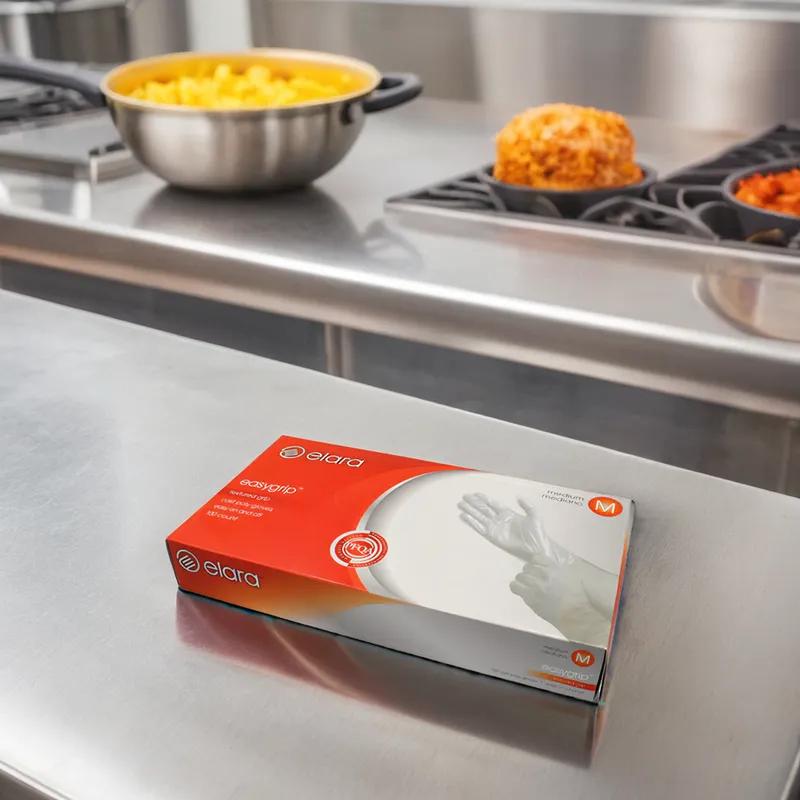 Gloves Medium (MED) Clear Textured PET 10 Count/Pack 10 Packs/Case 100 Count/Case