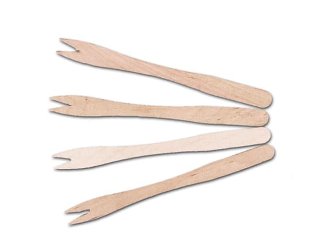 French Fry 2-Prong Pick 5.5 IN Wood Unwrapped 10000/Case