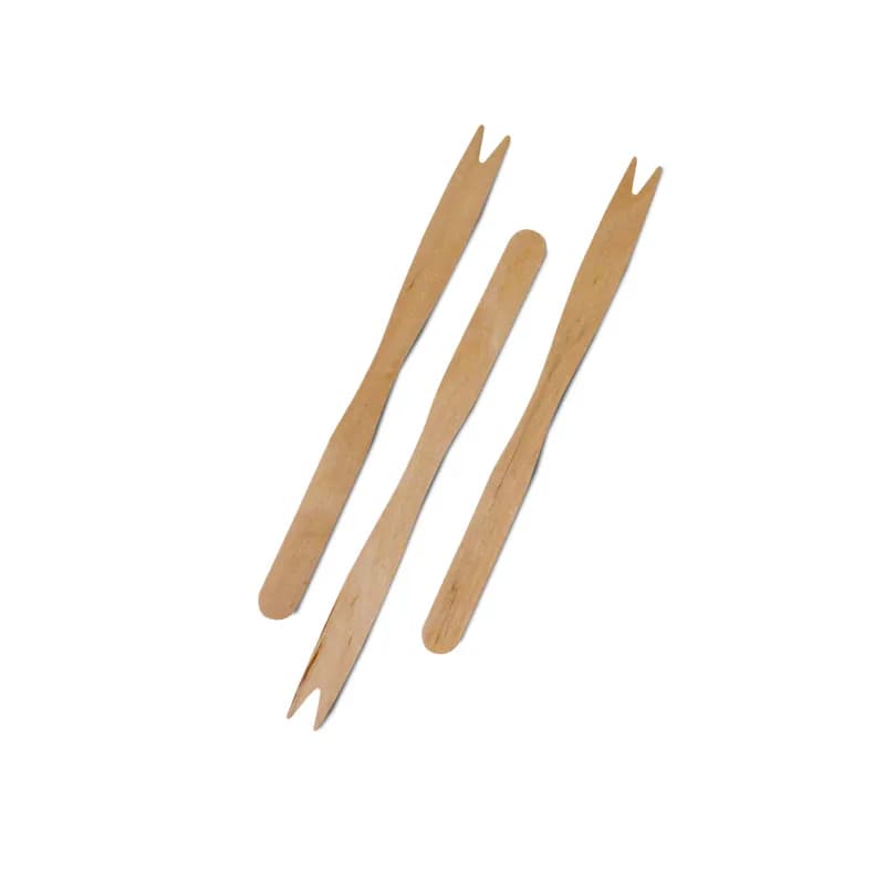 French Fry 2-Prong Pick 5.5 IN Wood Unwrapped 10000/Case