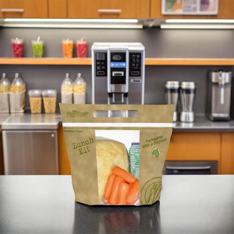 Lunch Bag 10.5X8.25X4 IN With Zip Seal Closure With Window With Handle 250/Case