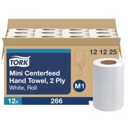 Tork Basic Roll Paper Towel M1 11.8X8.3 IN 261.567 FT 2PLY White Centerfeed Refill 266 Sheets/Roll 12 Rolls/Case