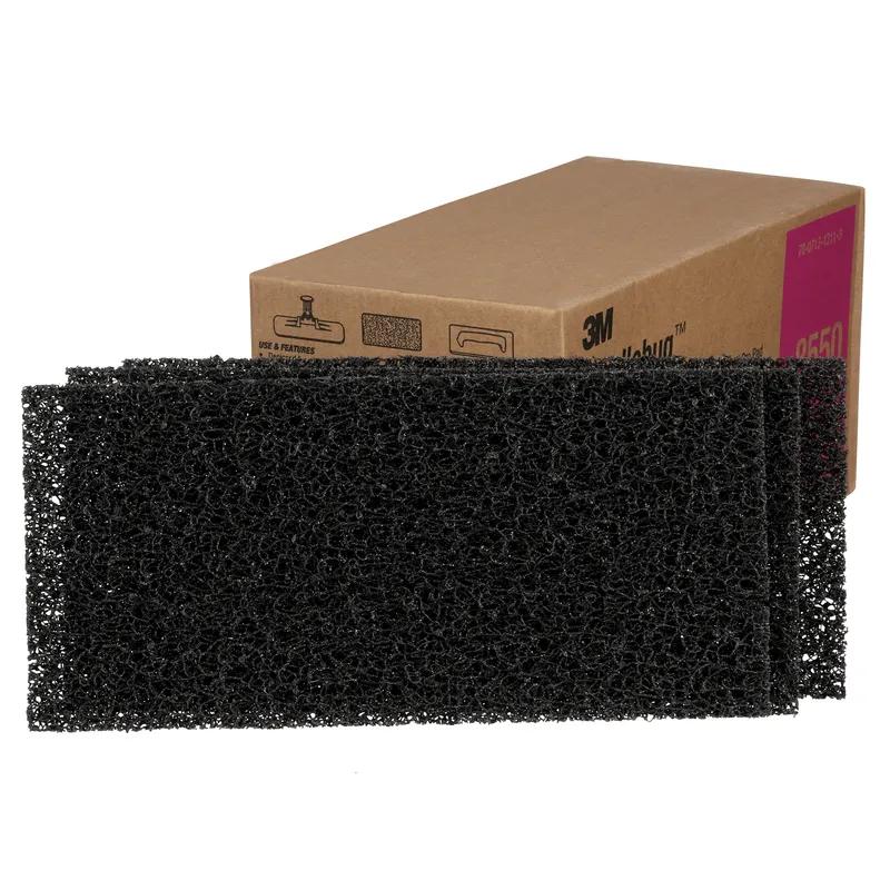 3M™ 8550 Stripping Pad 10X4.606 IN High Productivity Synthetic Fiber Black Rectangle 40/Case