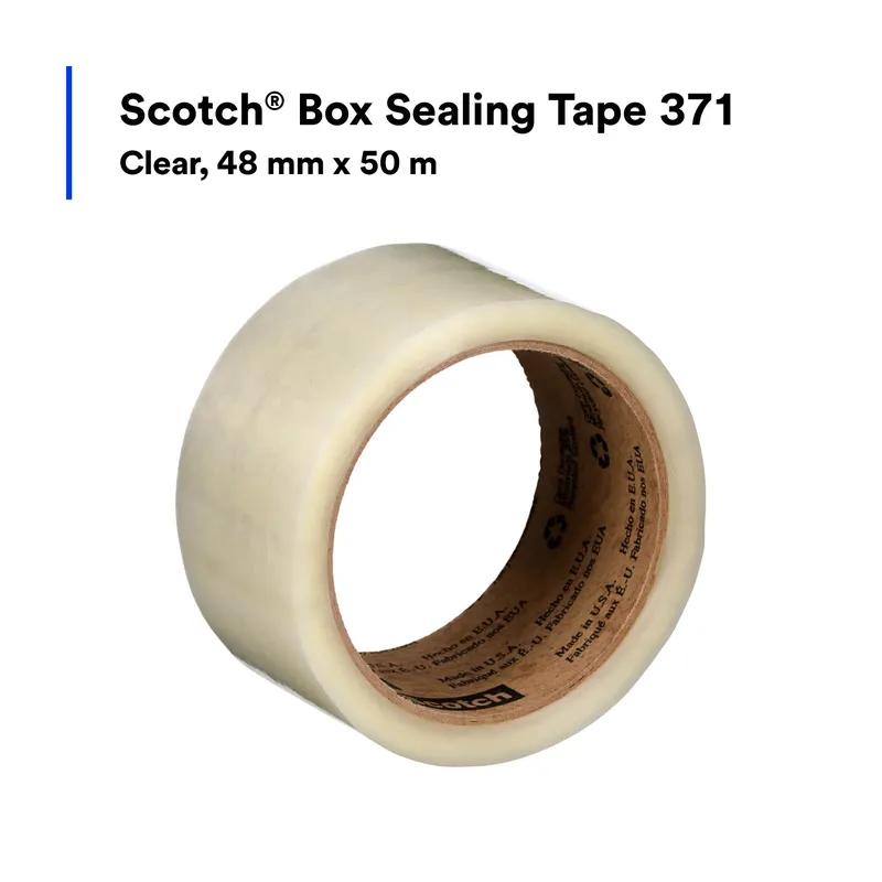 Scotch® 371 Hot Melt Tape 1.88IN X54.68YD Clear PP Synthetic Rubber 1/Case