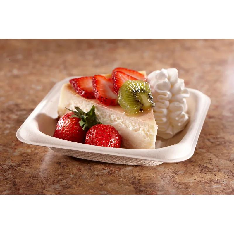 Take-Out Container Base 5.2X5.2X1.07 IN Pulp Fiber Kraft Square 300/Case