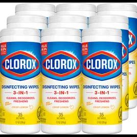 Clorox® Citrus Fresh One-Step Disinfectant Multi Surface Wipe Bleach-Free Antibacterial 35 Count/Pack 12 Packs/Case