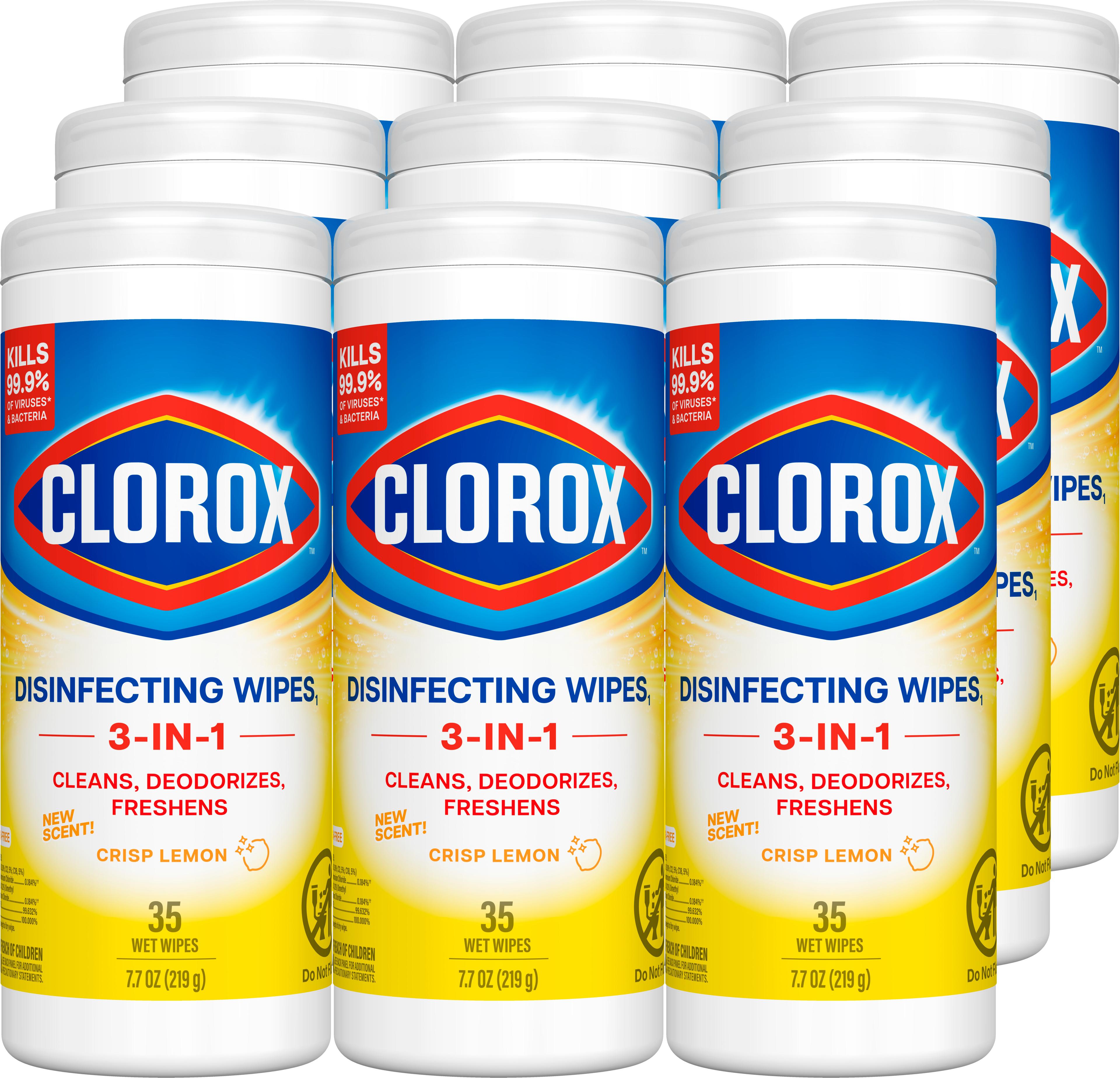 Clorox® Citrus Fresh One-Step Disinfectant Multi Surface Wipe Bleach-Free Antibacterial 35 Count/Pack 12 Packs/Case
