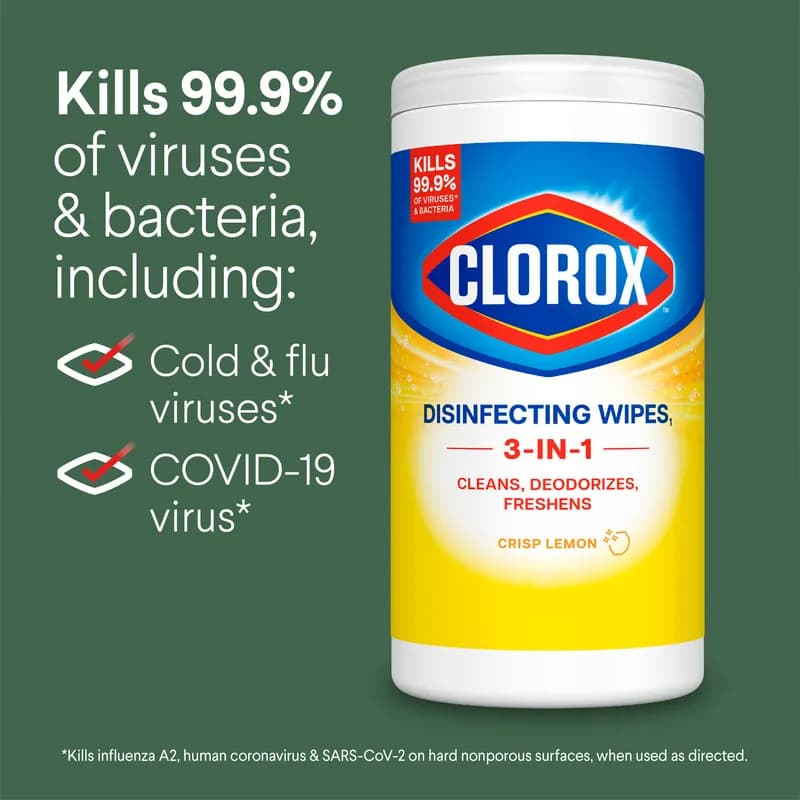 Clorox® Citrus Fresh One-Step Disinfectant Multi Surface Wipe Bleach-Free Antibacterial 35 Count/Pack 12 Packs/Case