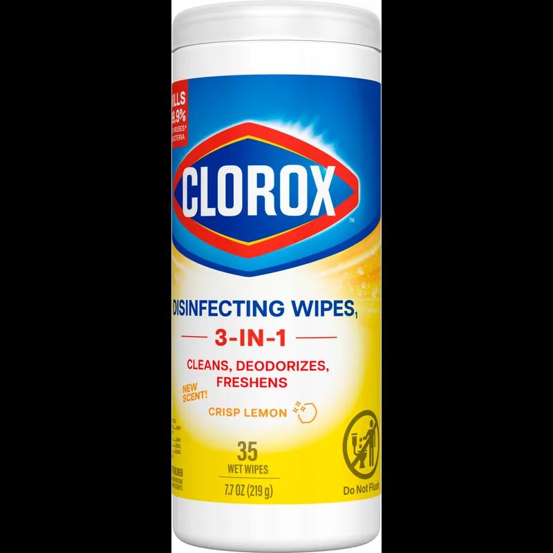 Clorox® Citrus Fresh One-Step Disinfectant Multi Surface Wipe Bleach-Free Antibacterial 35 Count/Pack 12 Packs/Case