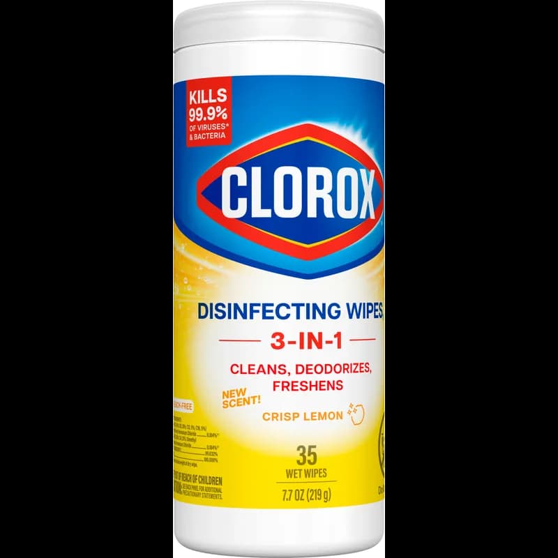 Clorox® Citrus Fresh One-Step Disinfectant Multi Surface Wipe Bleach-Free Antibacterial 35 Count/Pack 12 Packs/Case