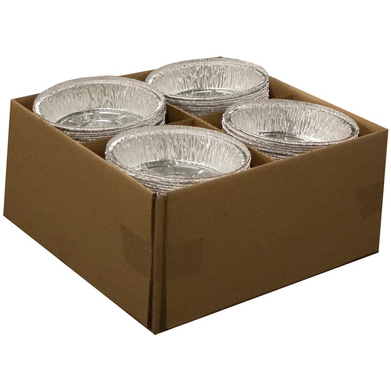 Handi-Max Take-Out Container Base 8 IN Aluminum Silver Round Freezer Safe Oven Safe 500/Case